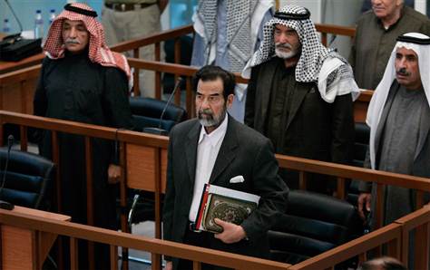 Throughout his entire trial, Saddam Hussein was never without a Qur'an