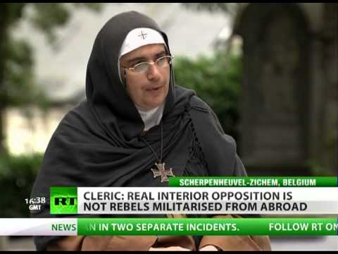 Mother Agnes Mariam on RT. An agent of the regime, she dismissed Syria's rebels as a foreign conspiracy.