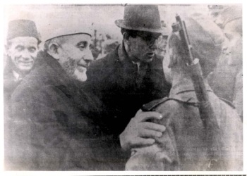 Amin al-Husseini surveying the Handzar Division, November 1943