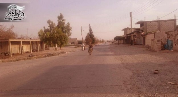 Picture put out by Faylaq al-Sham of Jarabulus soon after the Islamic State was expelled (Telegram, 24 August 2016)